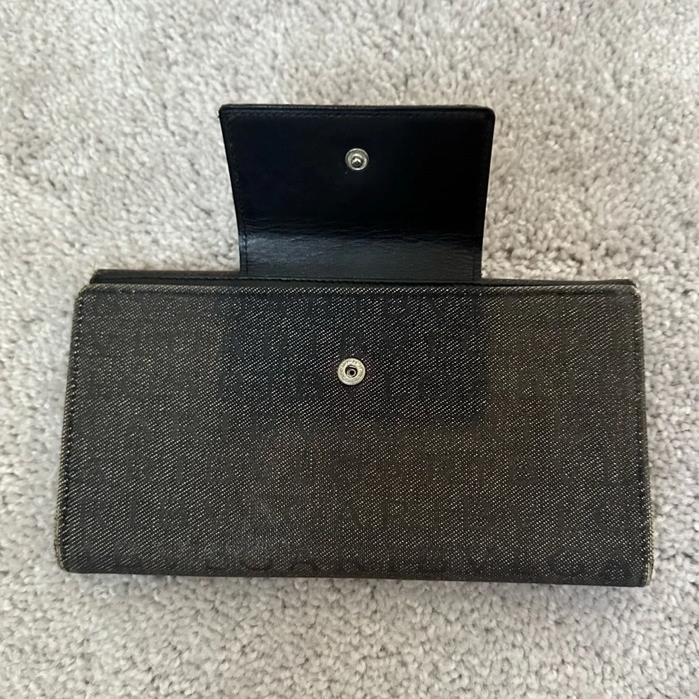 Bvlgari Bulgari logo authentic vintage long logomania in gray denim wallet - Picture 10 of 15